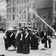 Circa 1909: Members of the Women’s Christian Temperance Union (WCTU) who marched on Washington DC to present a petition supporting prohibition. Photo via Getty Images.
